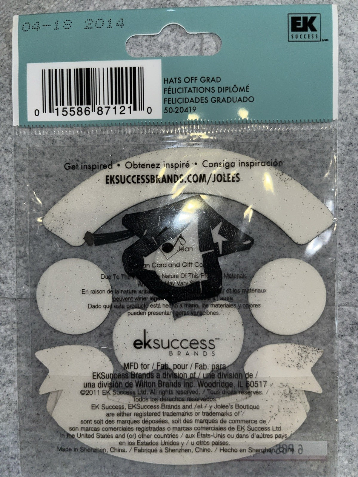 Jolees E5020419 Jolee's Boutique Dimensional Stickers-Hats Off Grad