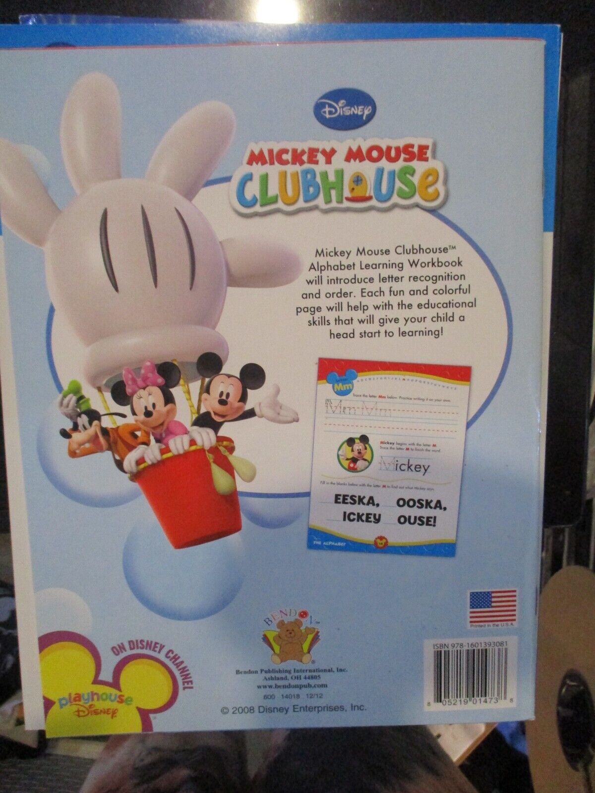 Mickey Mouse Clubhouse Alphabet Learning Workbook NEW