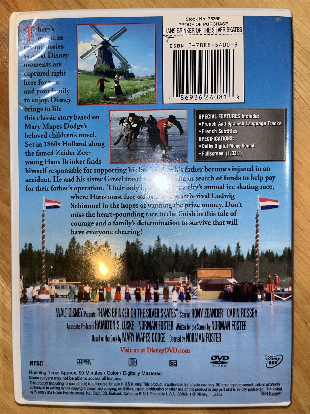 Hans Brinker or the Silver Skates (DVD, 1962)