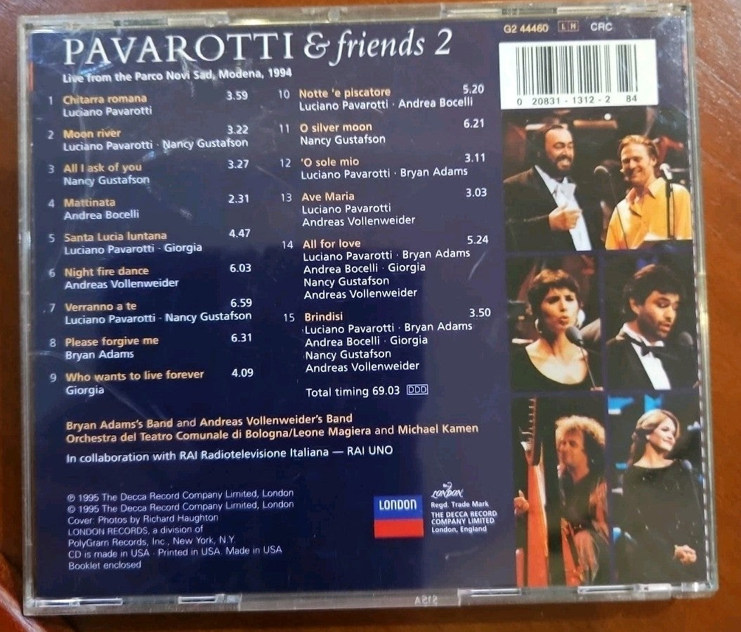 Luciano Pavarotti Pavarotti & Friends 2 CD Album 1995 Decca Records G2 44460