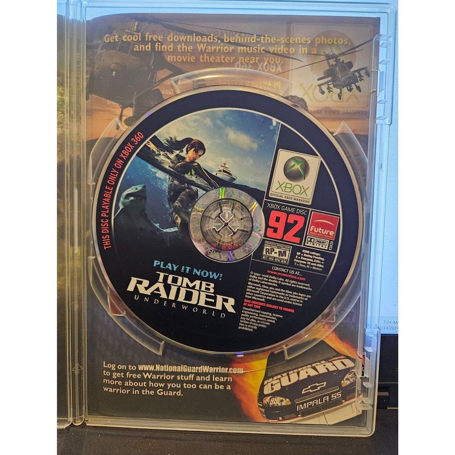 XBOX 360 January 2009 Disc 92 - Pristine. 9 Demos: Tomb Raider Underworld