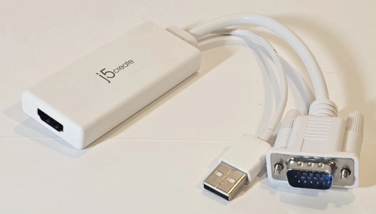 J5 Create VGA To HDMI Video + Audio Adapter White JDA204