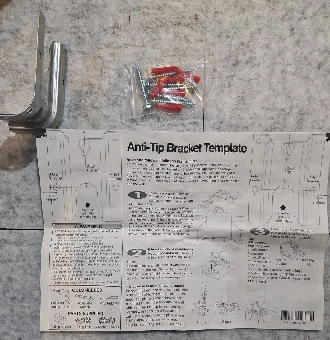 4" x 3" Antitip Bracket