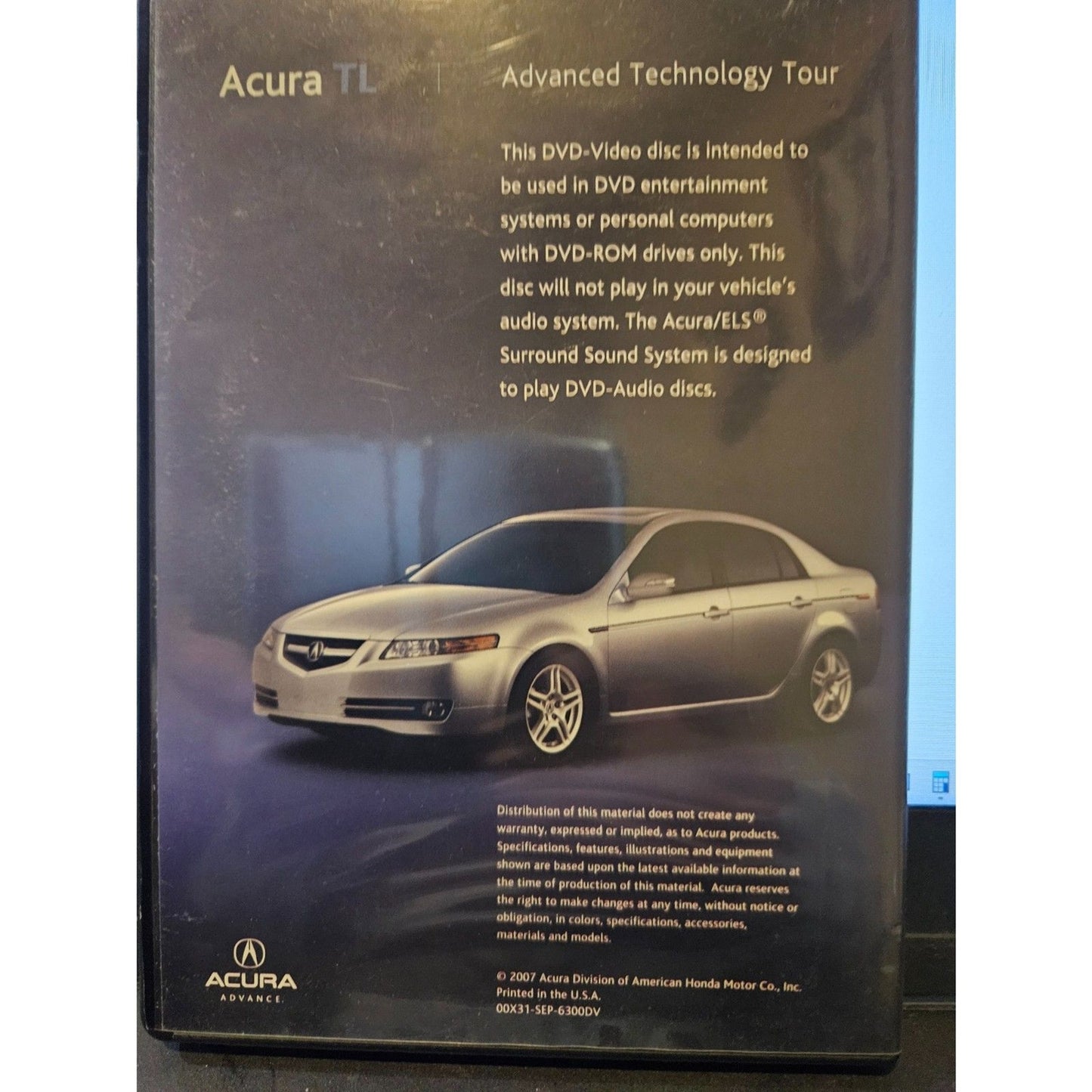 Acura TL Advanced Technology Tour (DVD) Brand New Sealed.