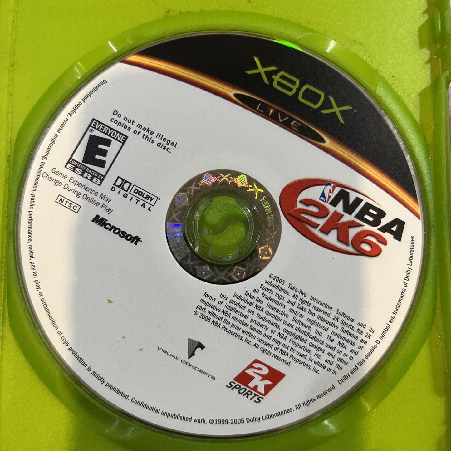 NBA 2K6 ( Xbox ) water damaged artwork investigation. Includes manual. Tested.