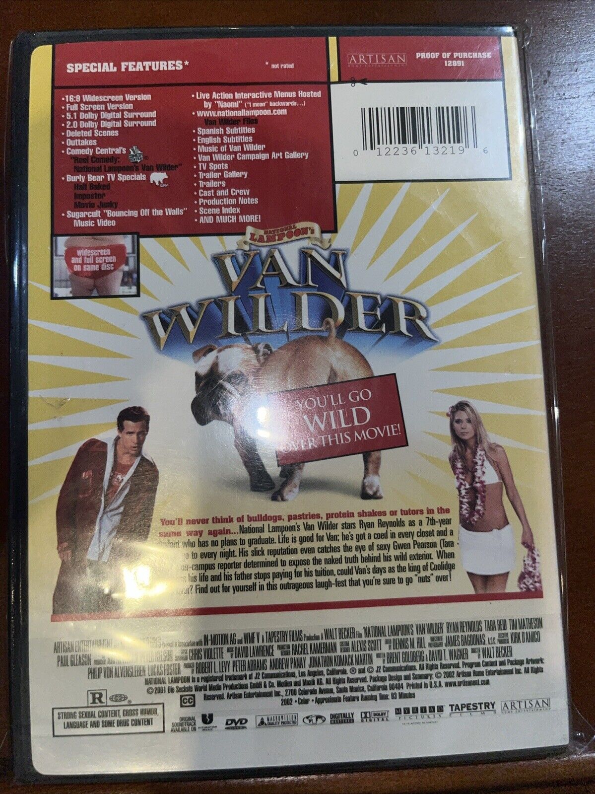 National Lampoon's Van Wilder DVD 2 Disc Movie Tara Reid Ryan Reynolds Sealed Nu