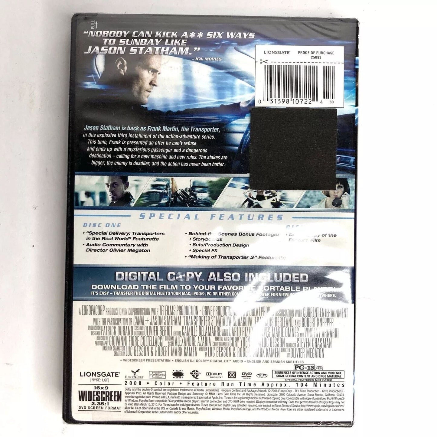 Transporter 3 (DVD) Brand New