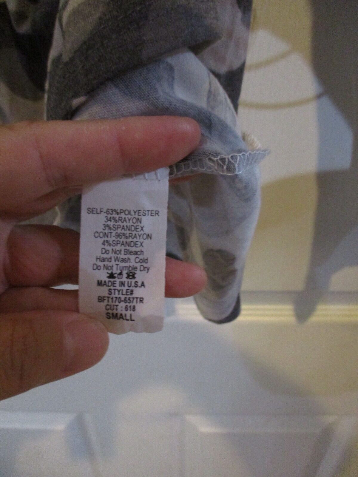 Sew in Love Gray Camo and Stripes Top Small NEW