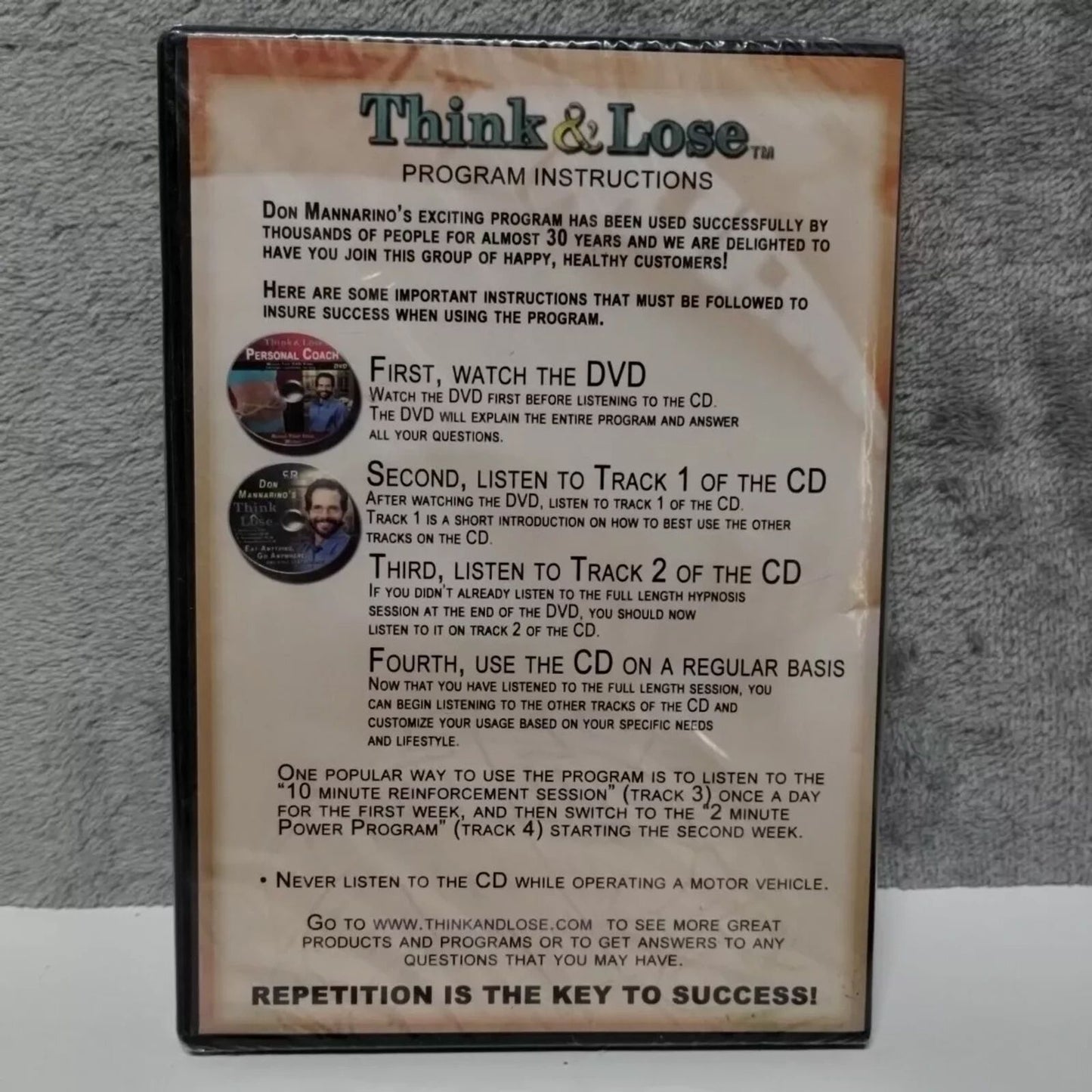Don Mannarino's Think & Lose: Eat Anything, Go Anywhere, & Still Lose Weight NEW