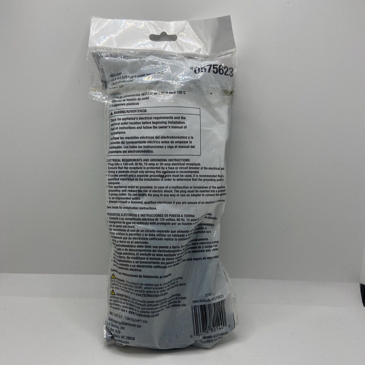 Utilitech 6ft 16/3 SJT Black Replacement Power Supply Cord #0575623