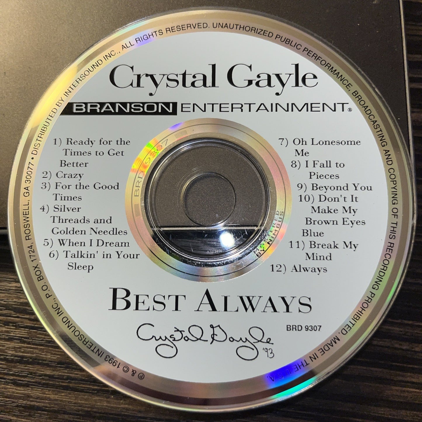 Crystal Gayle Best Always (CD) Disc Only