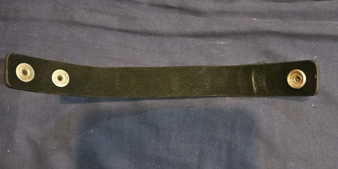 Hard Rock Leather Wrist Band With Adjustable Snaps