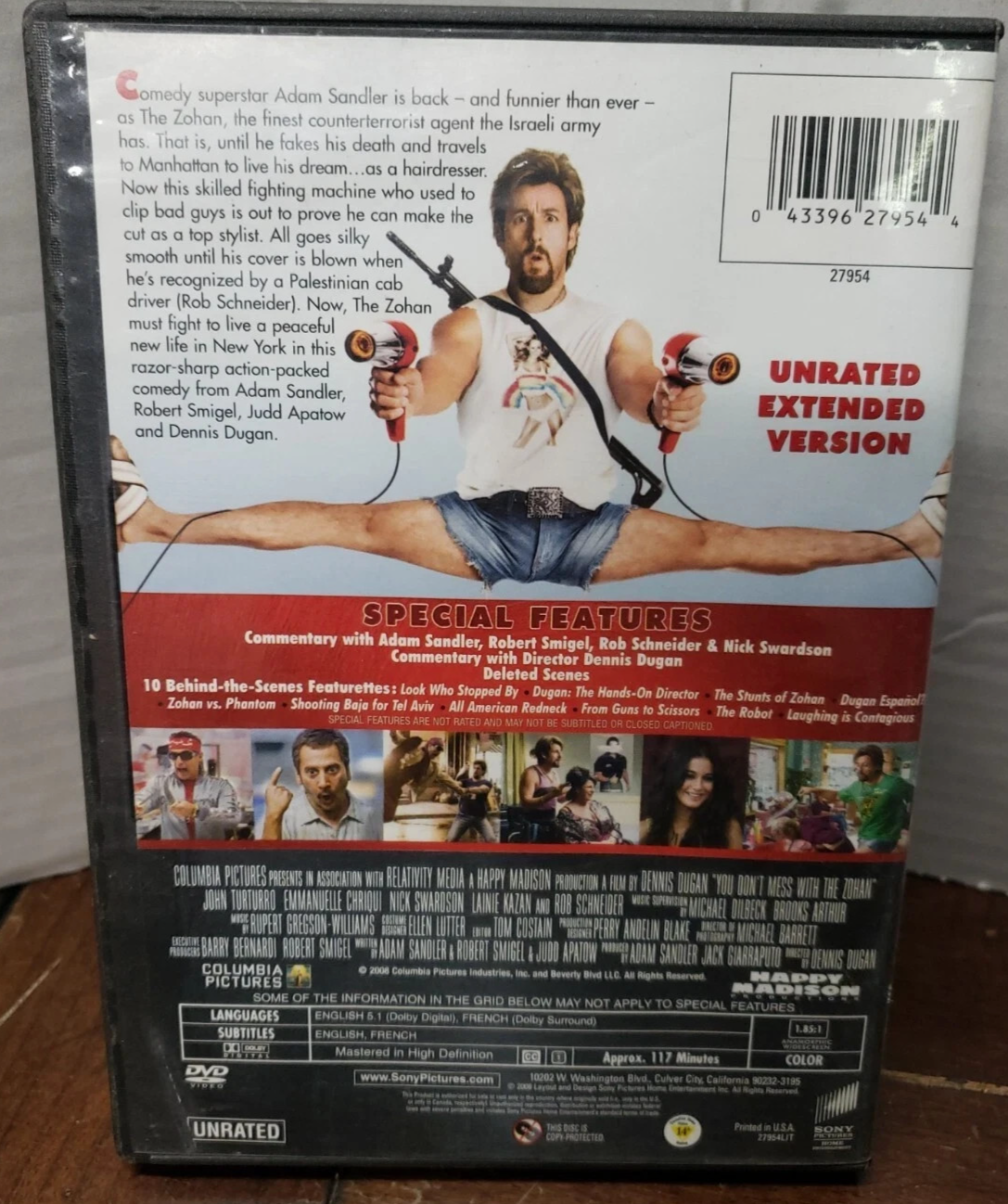 You Don't Mess With the Zohan: Unrated Extended Single-Disc Edition (DVD) Tested