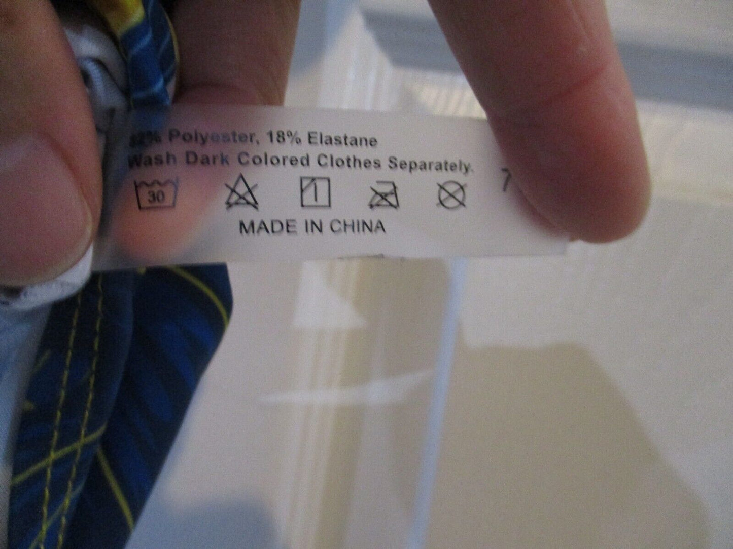 Girls Yellow Blue White One Piece Swimsuit Ruffles Size 7