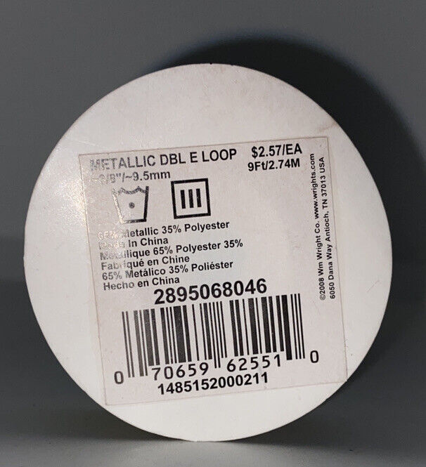 Wright’s Creative Classics Metallic Double E Loop 9ft - Silver Color