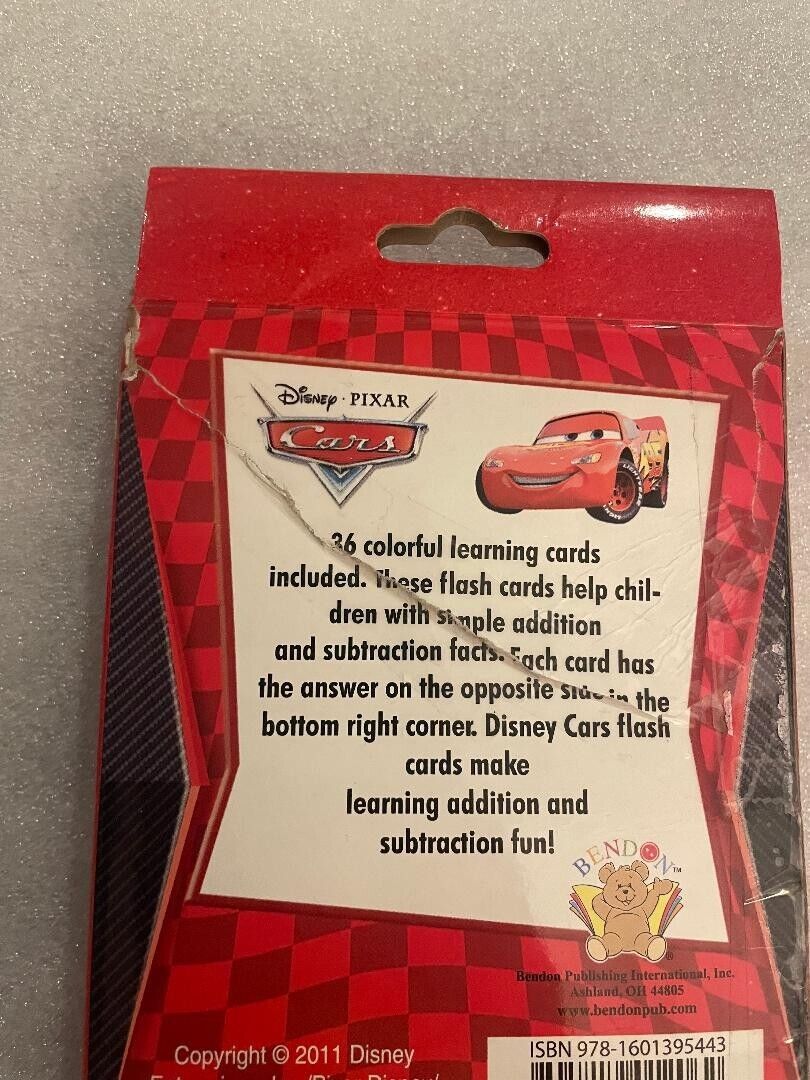 Disney Pixar Cars Learning Cards Addition & Subtraction 36 Cards