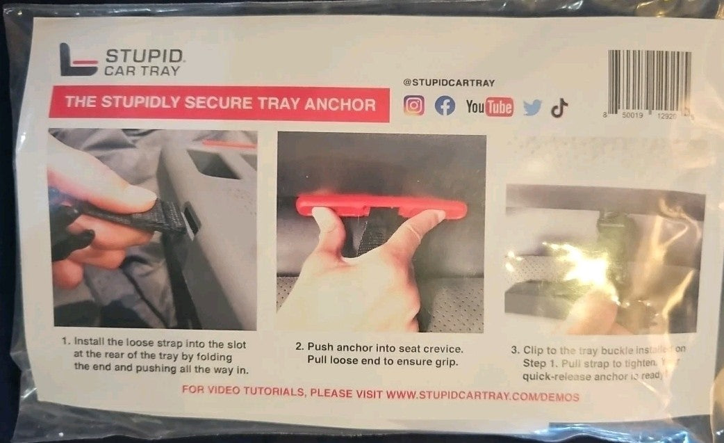 STUPID CAR TRAY Console Seat Accessory Food & Beverage Tray 12" X 17" X 4"