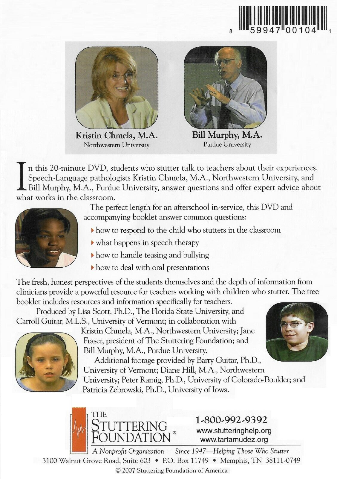 Straight Talk for Teachers - Stuttering: What Helps & What Doesn't (DVD)