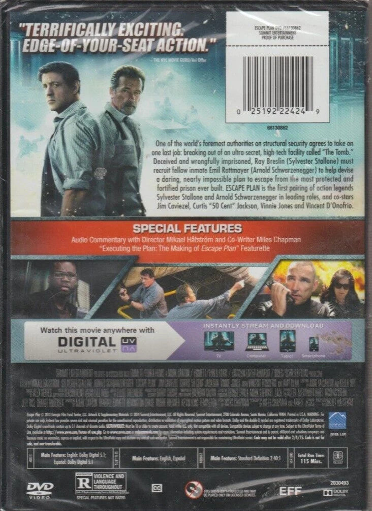 Escape Plan (DVD) New Sylvester Stallone Arnold Schwarzenegger