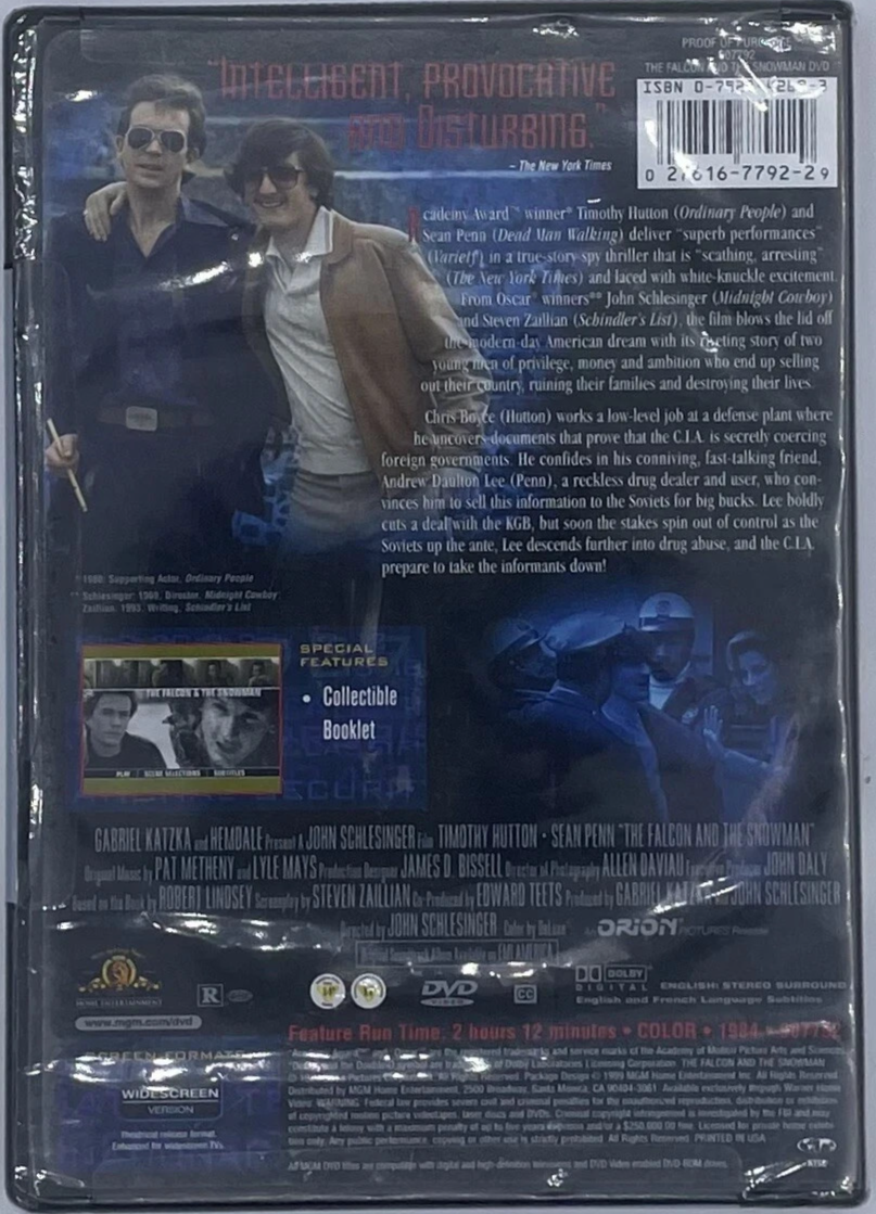 The Falcon And The Snowman Timothy Hutton Sean Penn Brand New Sealed (DVD)