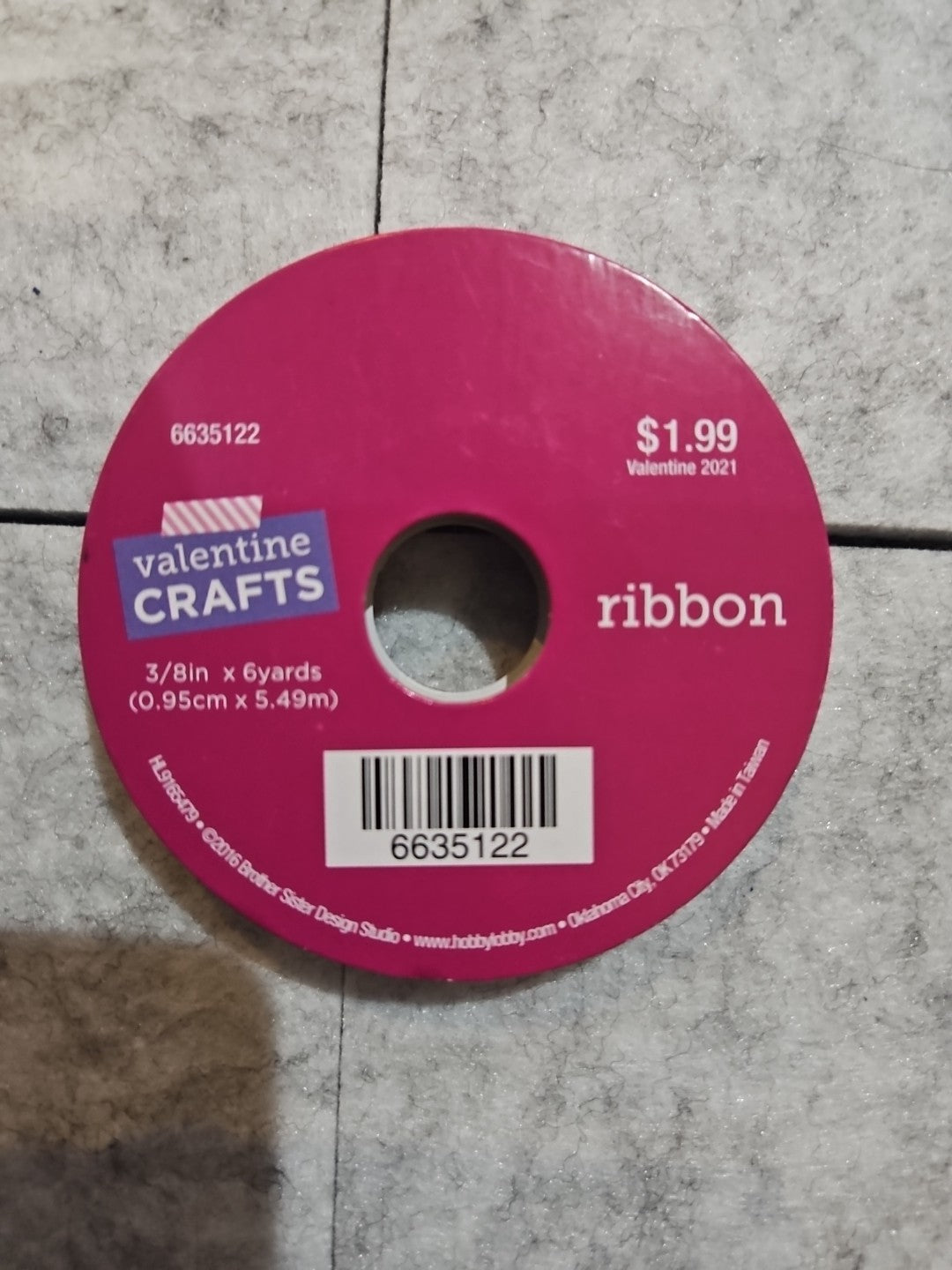 Valentine Crafts 3/8" x 6 Yards Ribbon