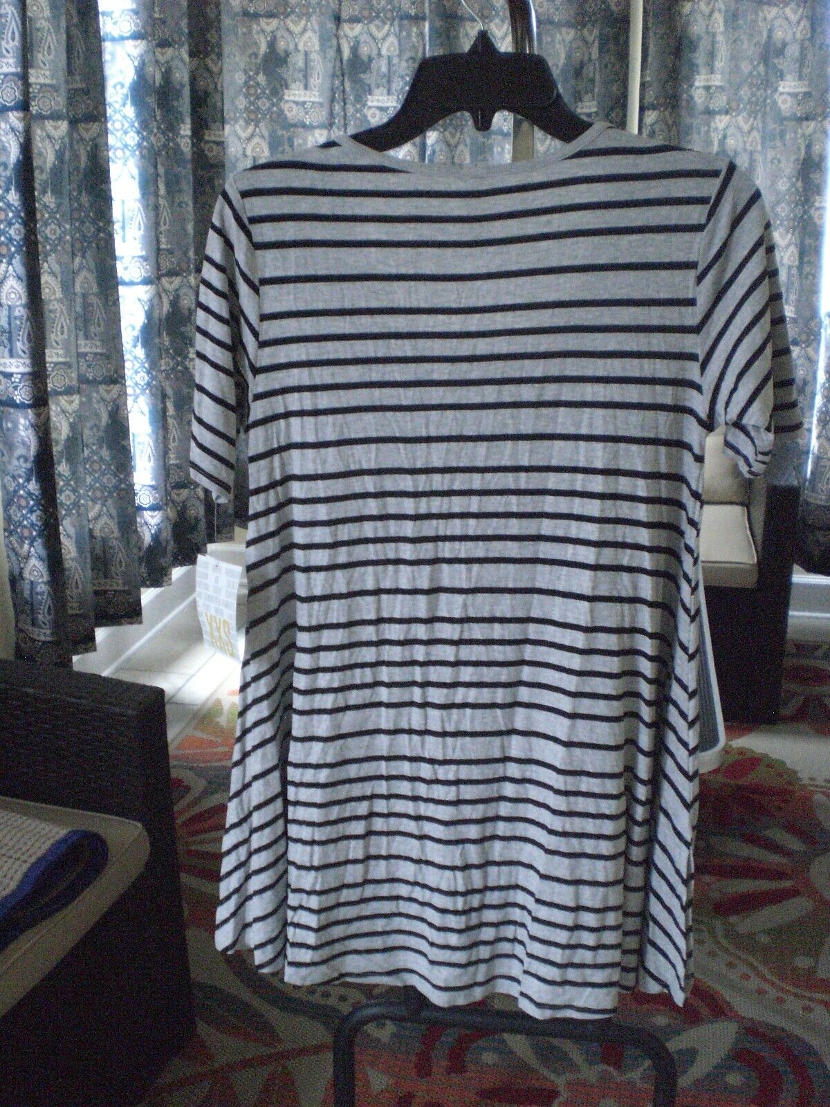NWT LuLaRoe XXS Perfect T Shirt Top Blouse Gray with Black Stripes