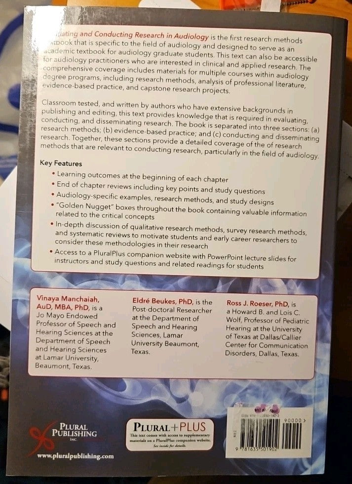 Evaluating and Conducting Research in Audiology by Vinaya Manchaiah and Eldre W.