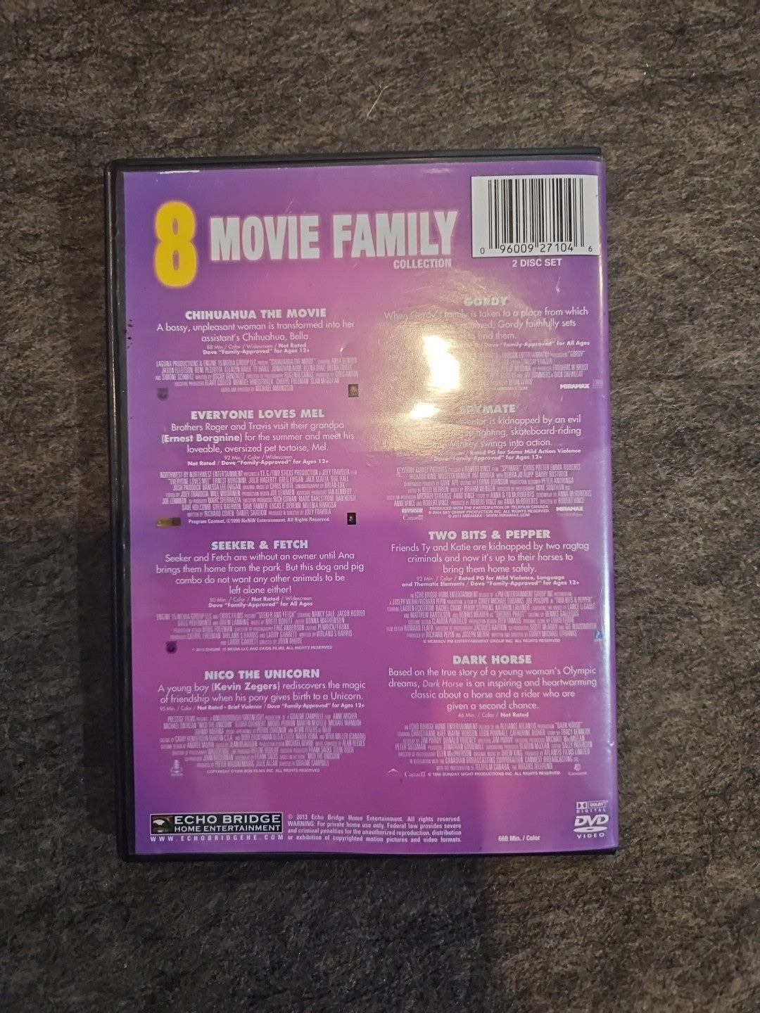 8-Movie Family Pack - DVD - CHIHUAHUA,Gordy,Dark Horse,Spymate,Nico the Unicorn+