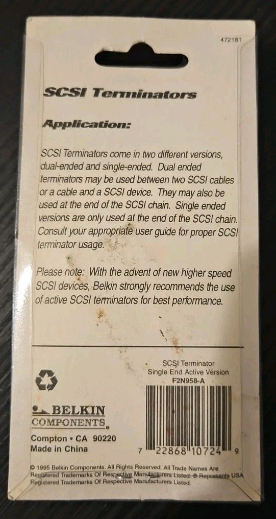 Belk8n SCSI Terminator Single End Active Version