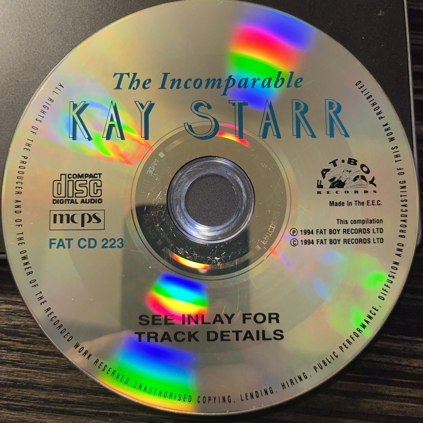 The Incomparable Kay Starr (CD) Disc Only