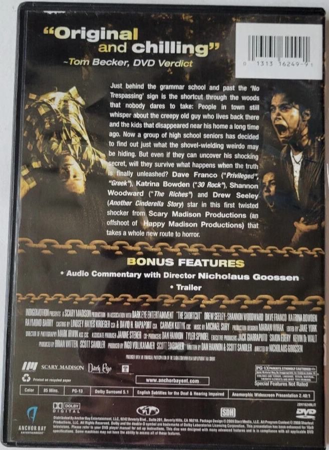 The Shortcut Some Urban Legends Are Real DVD Movie 2009 Drew Seeley