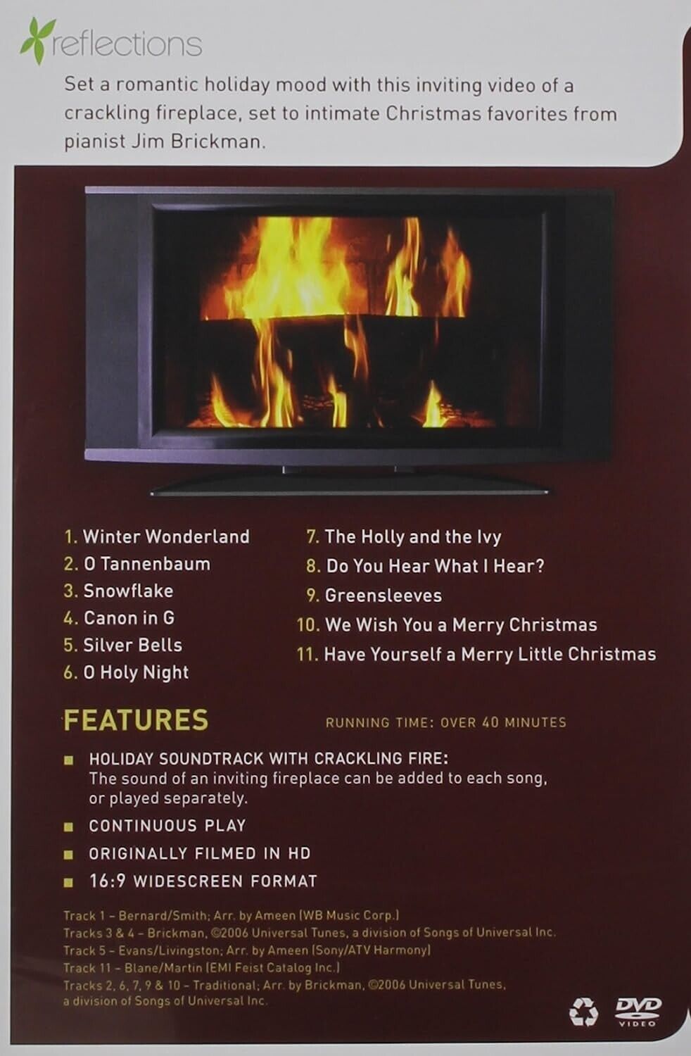 Romantic Christmas Fireplace (DVD)