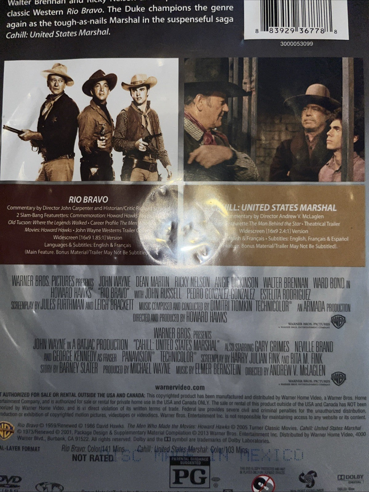 Rio Bravo/Cahill: United States Marshal (DVD 2 Disc) Sealed No Digital Download