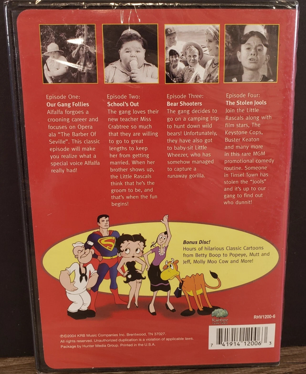 The Little Rascals: 4 Episodes Plus HOURS of Classic Cartoons DVD 2004 NEW
