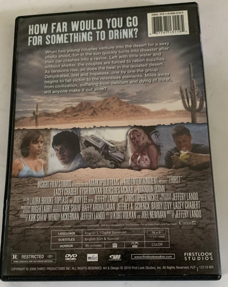 Thirst (DVD) Tested. New case