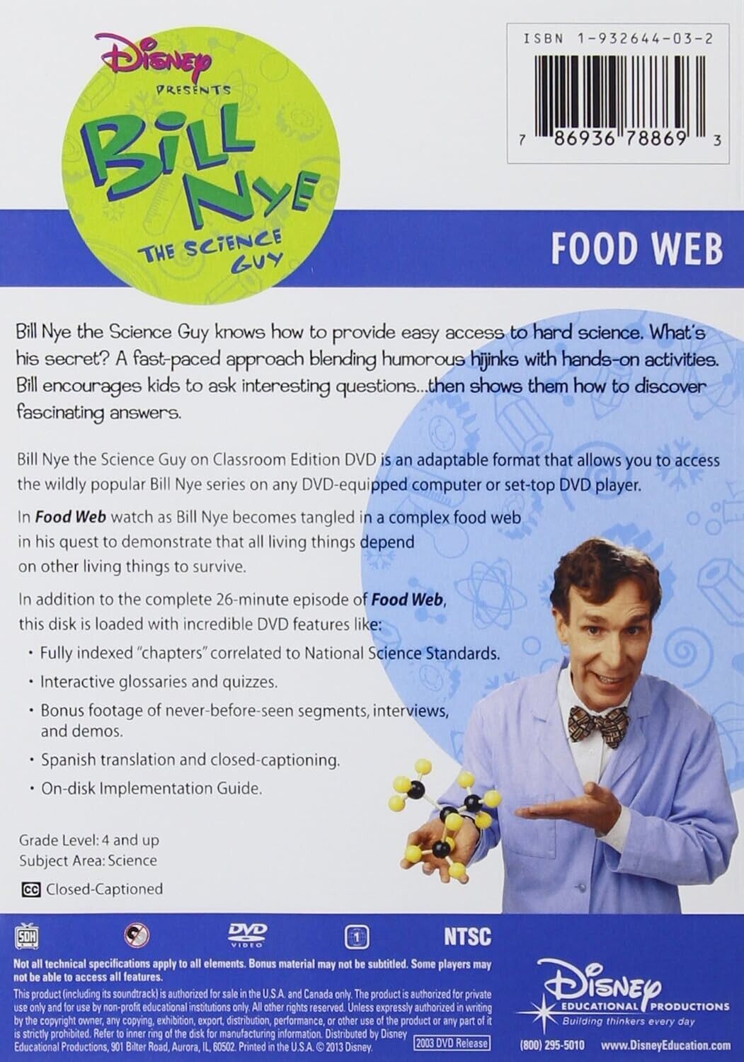 Bill Nye the Science Guy: Food Web (DVD, 2009)