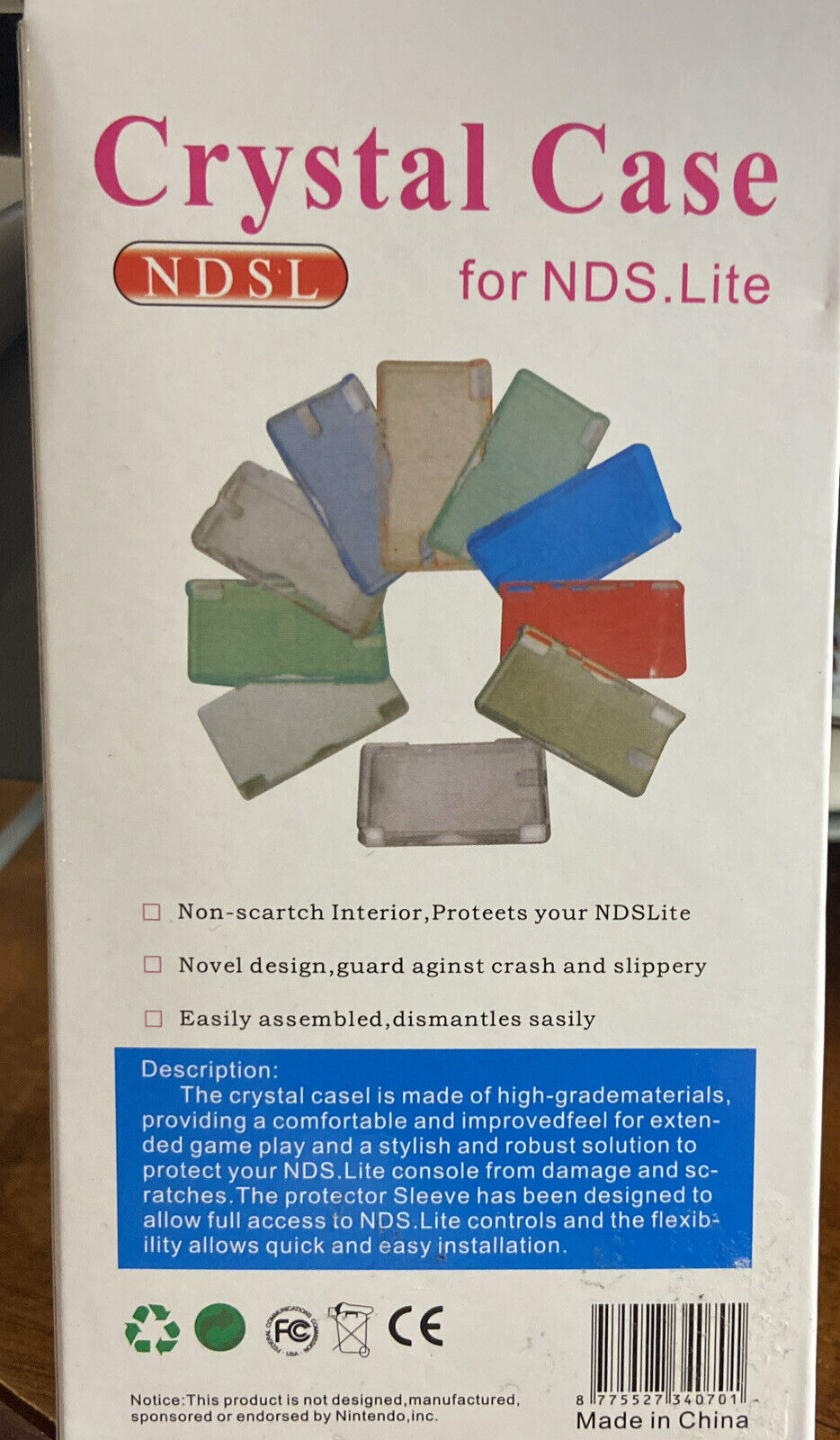 CRYSTAL CASE For NINTENDO DS LITE NEW!