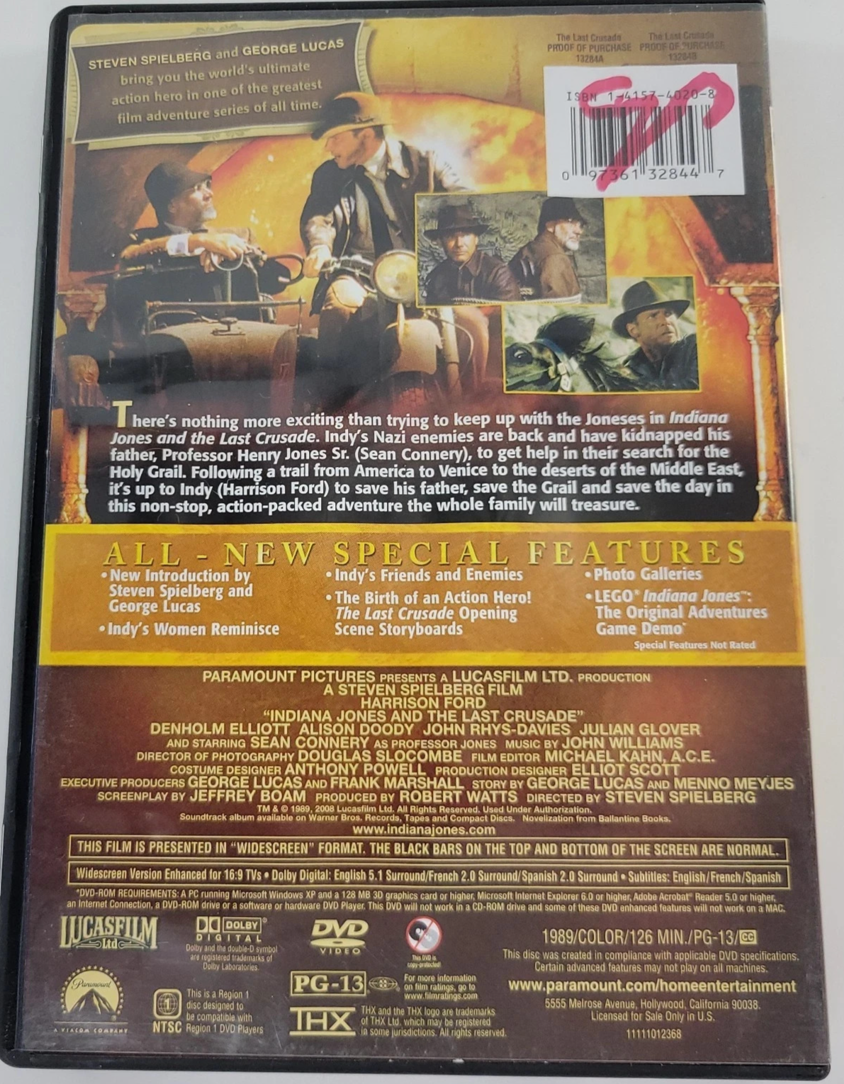 Indiana Jones and the Last Crusade (Special Edition) - (DVD) new