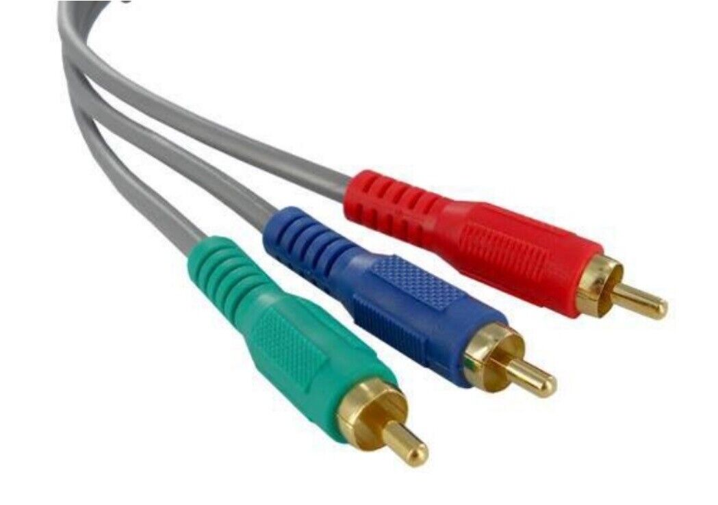 10' FT RCA Component Cable Male to Male Black RGB Triple Video