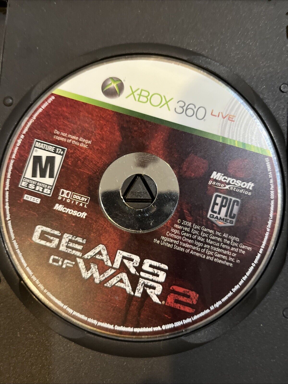 Gears of War 2 (Xbox 360) No Artwork. Tested. No Scratches. Resealed