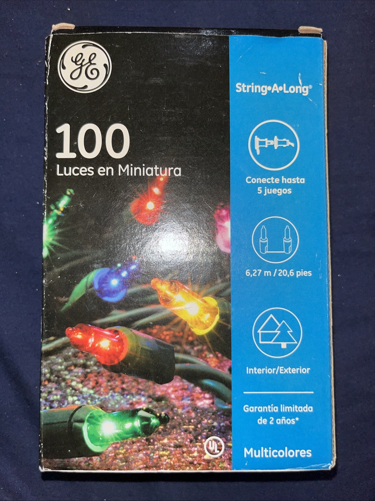 GE 100 Count Multi Color Mini String Lights With Green Wire Holiday & Christmas