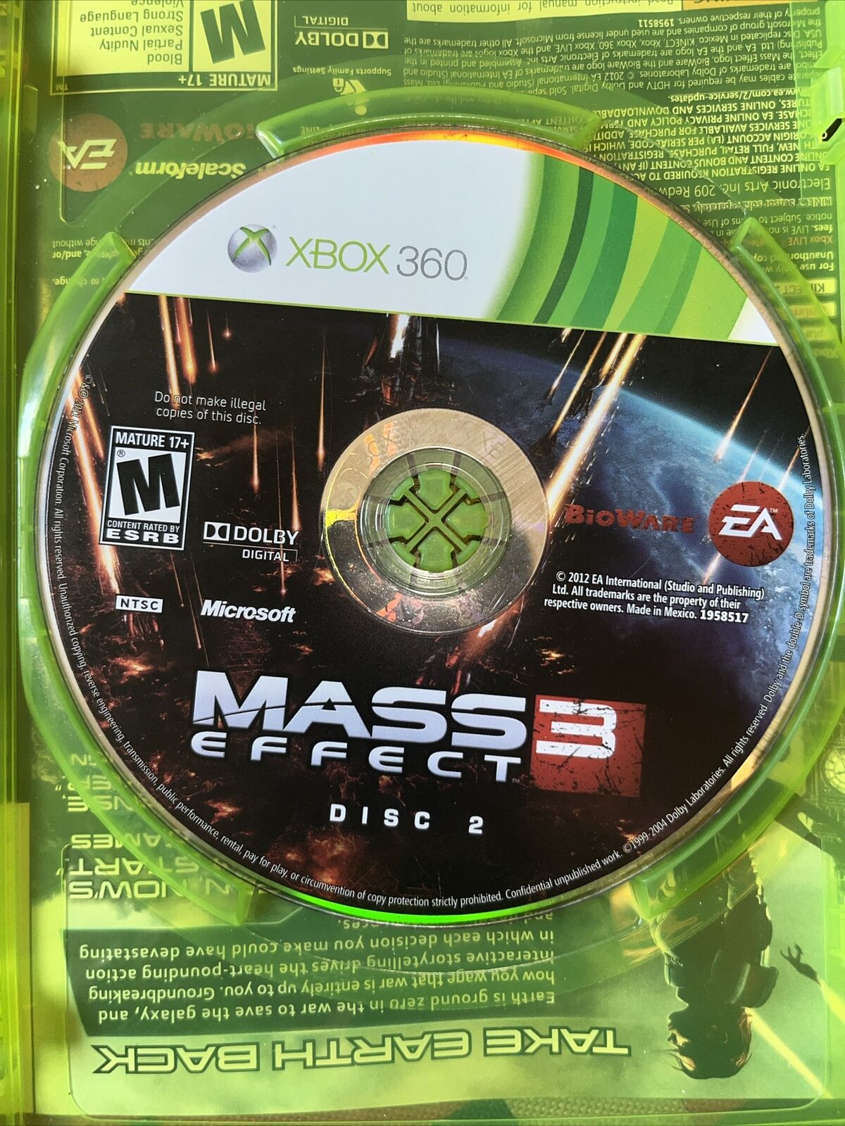 Mass Effect 3 (Microsoft Xbox 360, 2012) No Manual. New Case. 