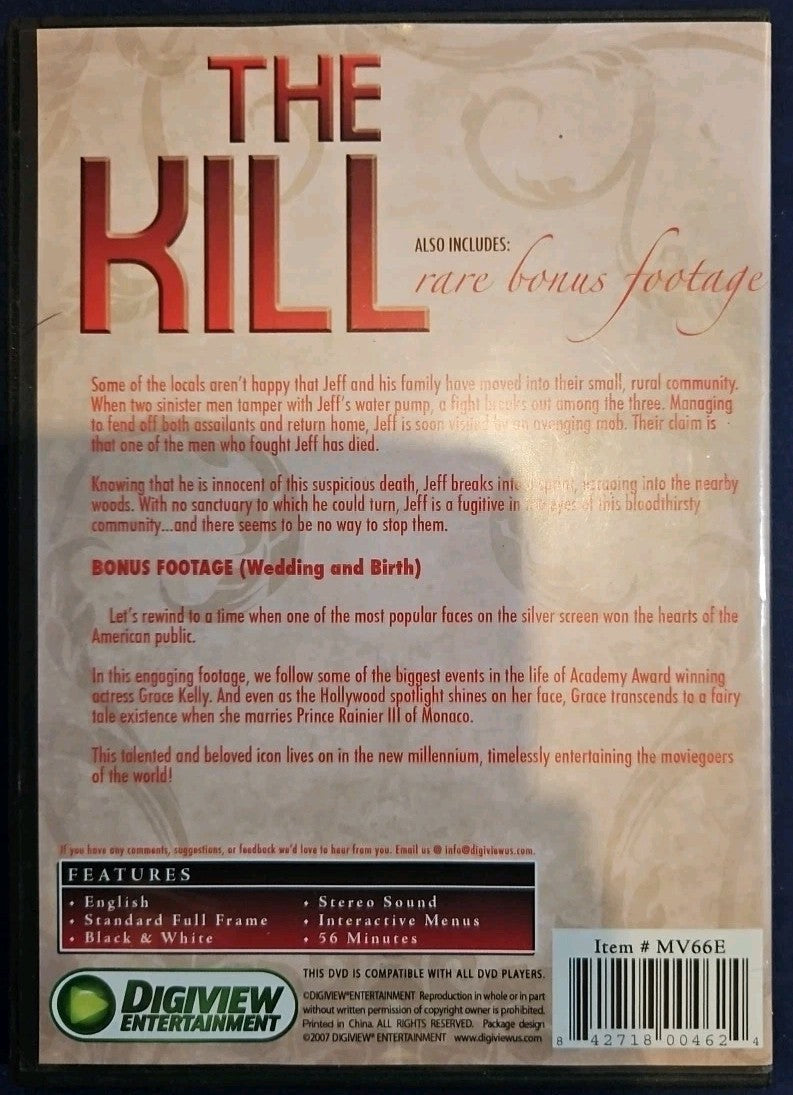Grace Kelly: THE KILL - NEW Sealed DVD Includes RARE Bonus Footage!