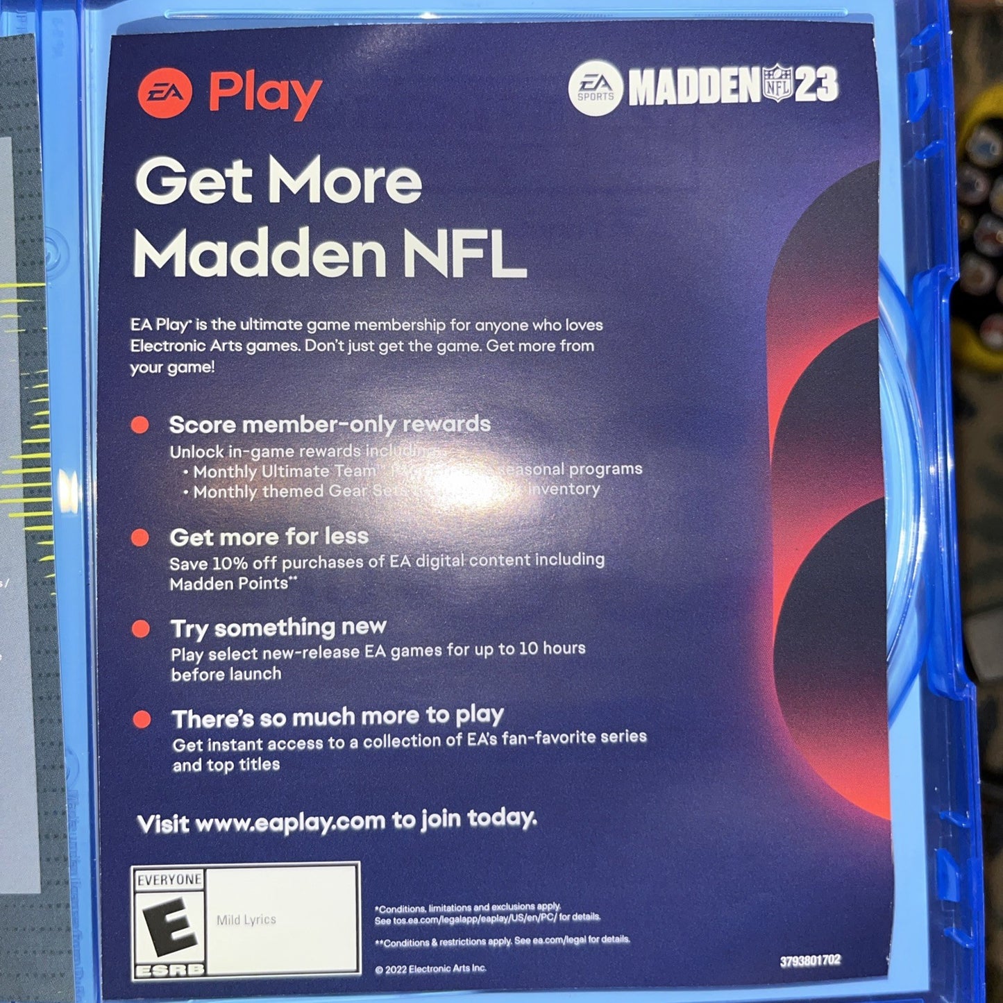 MADDEN NFL 23 - Sony PlayStation 5. Case, Artwork, & Inserts Only. NO GAME