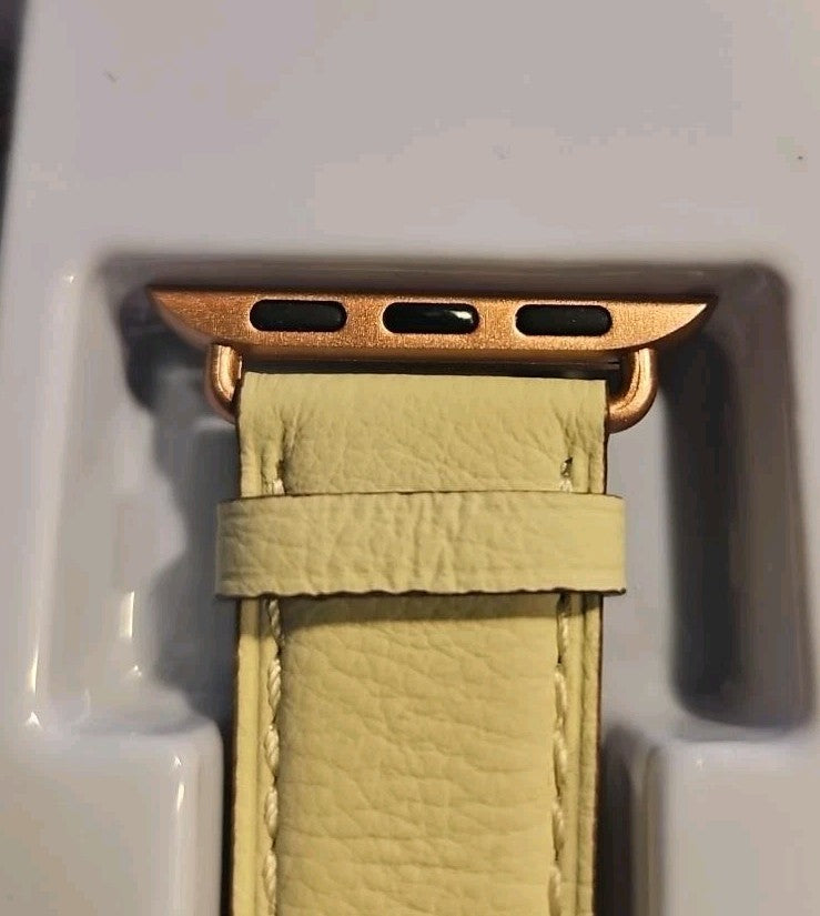 Band Fits Apple Watch 38 40 41 42mm Series 1-11 SE Genuine Leather Rose...