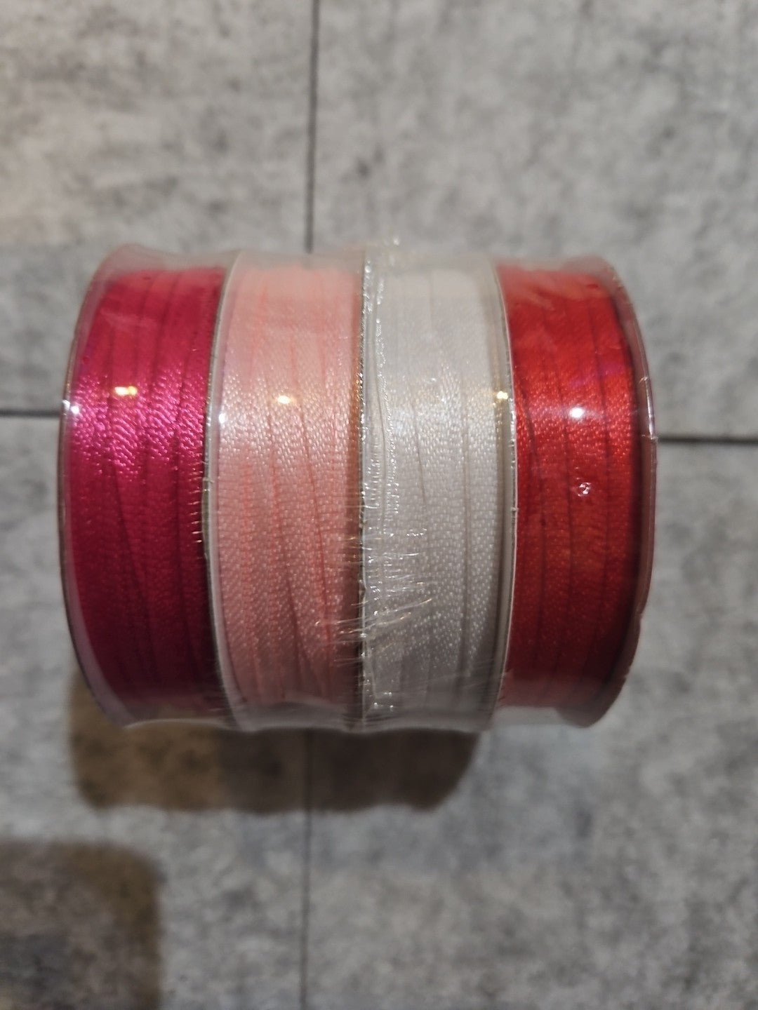 Valentine Crafts 1 Red, 1 White, 1 Pink, 1 Rose Ribbons 1/8" x 10 Yds Each