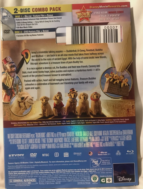 Treasure Buddies (Blu-ray/DVD, 2012, 2-Disc Set, DVD/Blu-ray)