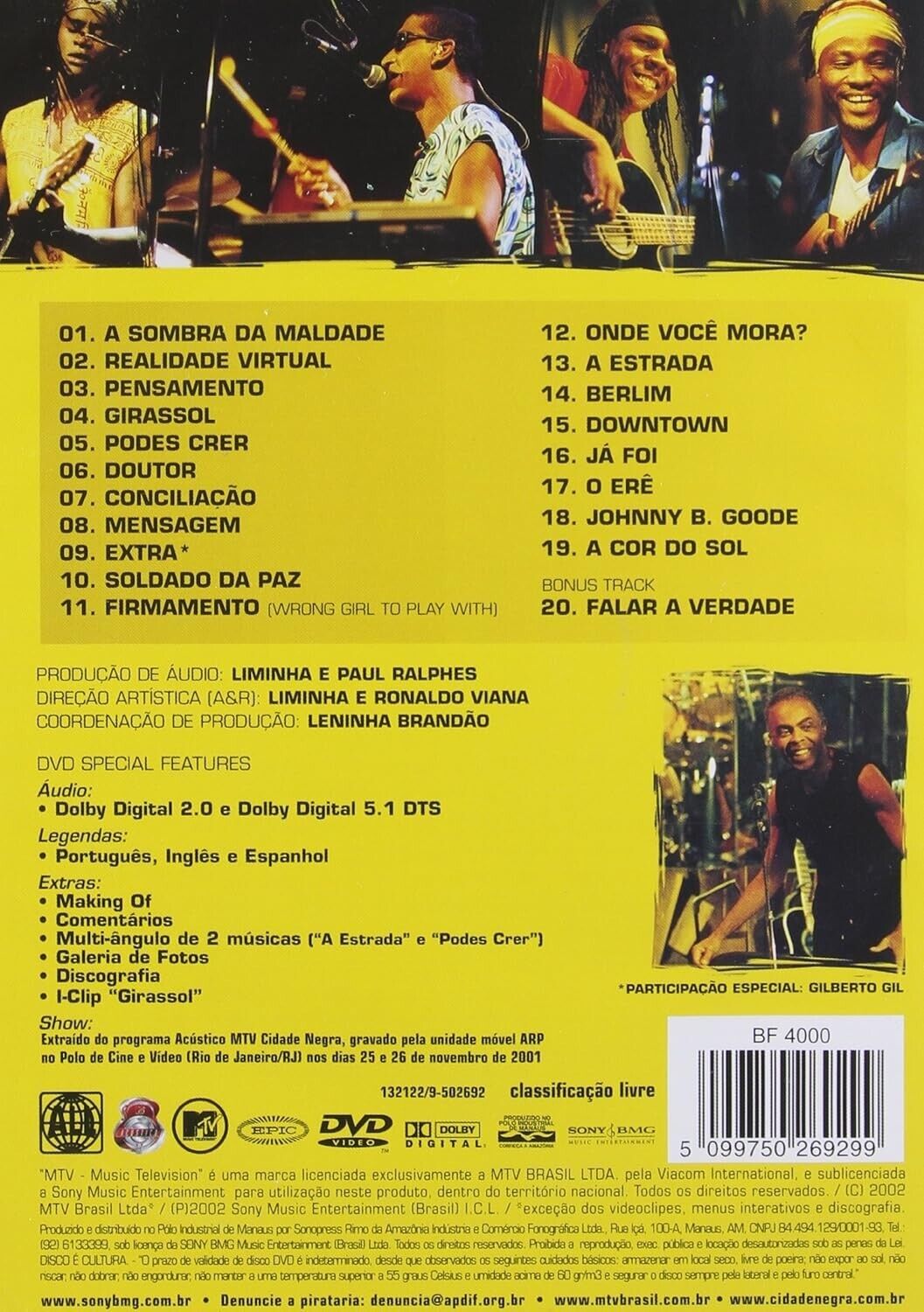 Acustico MTV: Cidade Negro (DVD, 2005) BRAND NEW