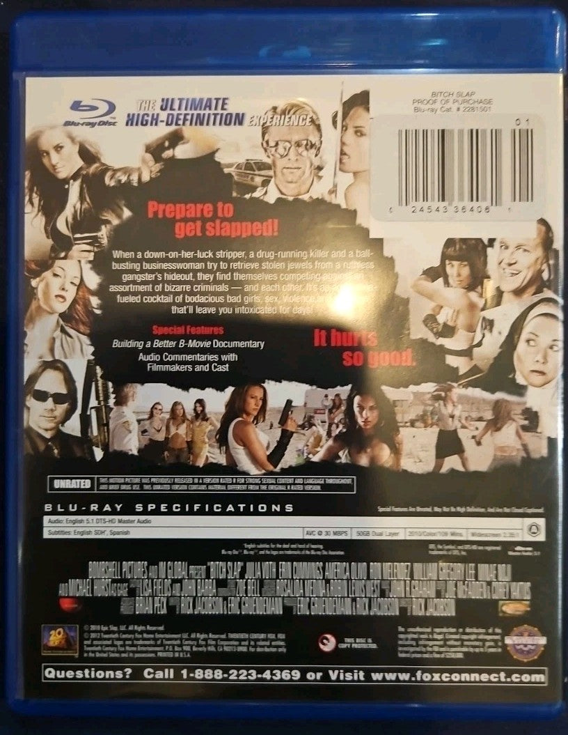 Bitch Slap (Blu-ray, 2012, Unrated) Julia Voth, Erin Cummings, America Olivo