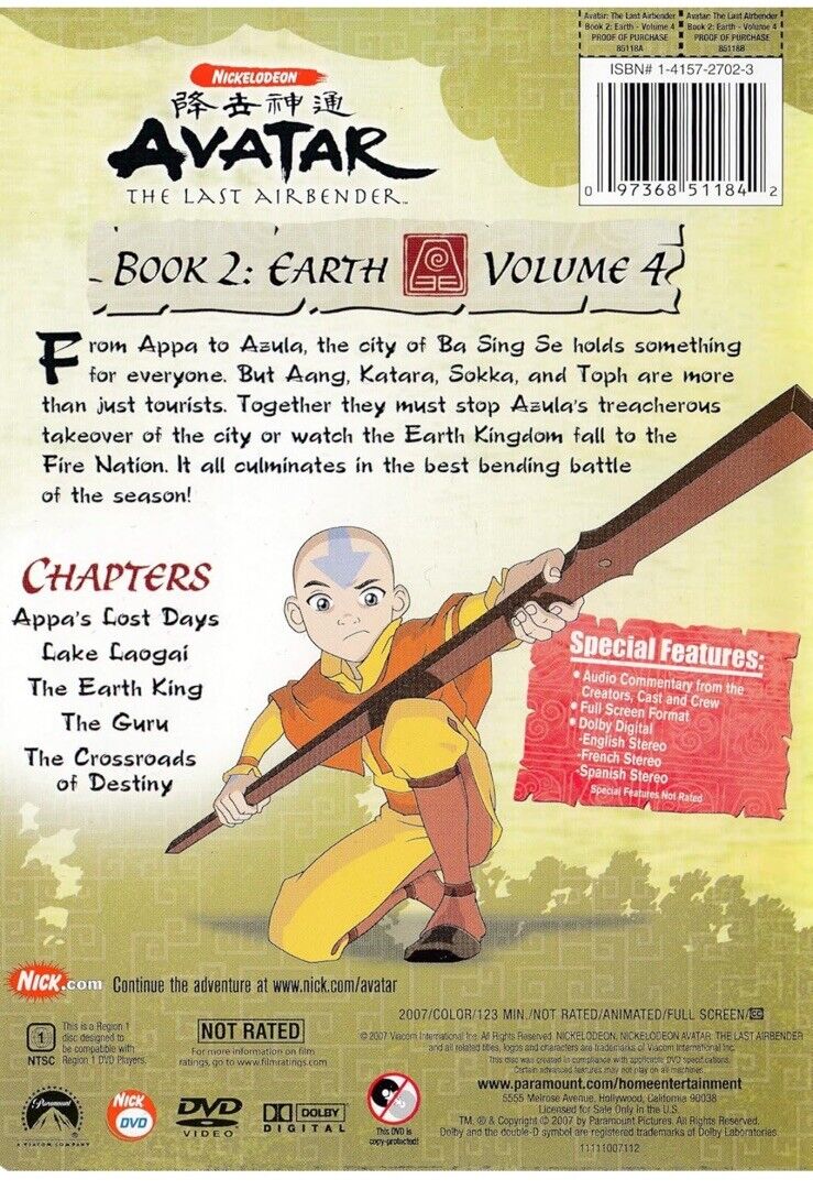 Avatar: The Last Airbender - Book 2: Earth - Vol. 4 (DVD, 2007)